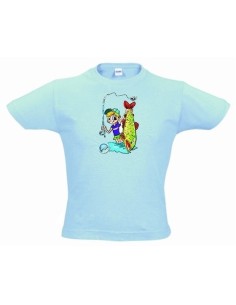 Tričko malý rybář a pstruh - světlá modrá
